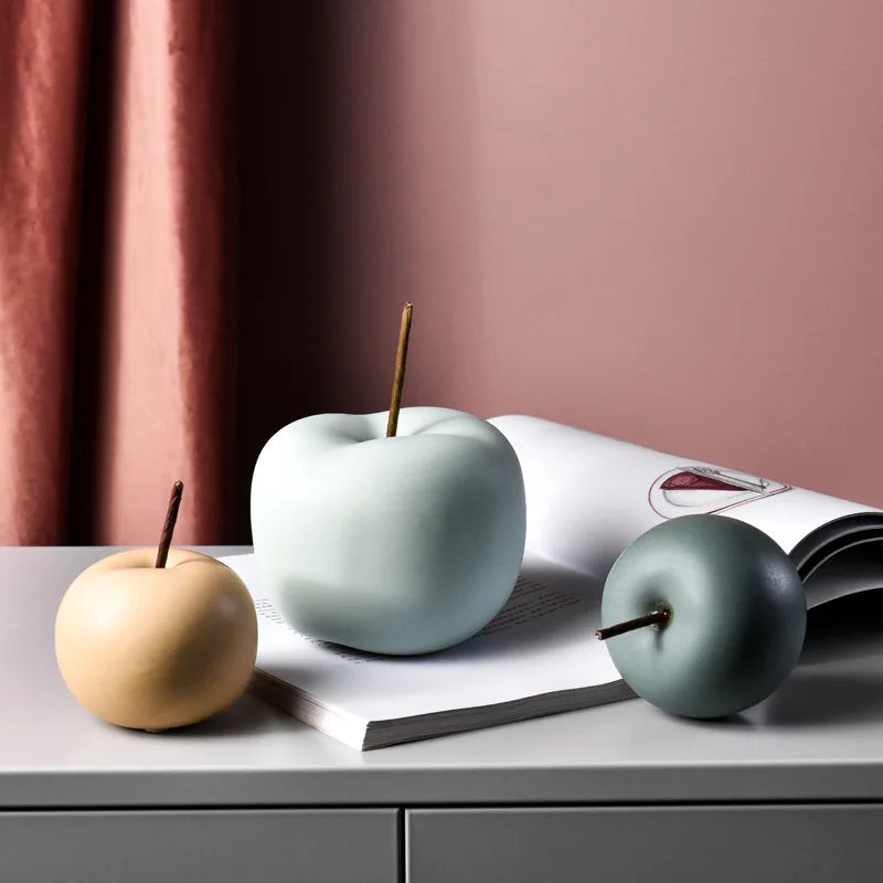 Nordic Ceramic Apple Figurines