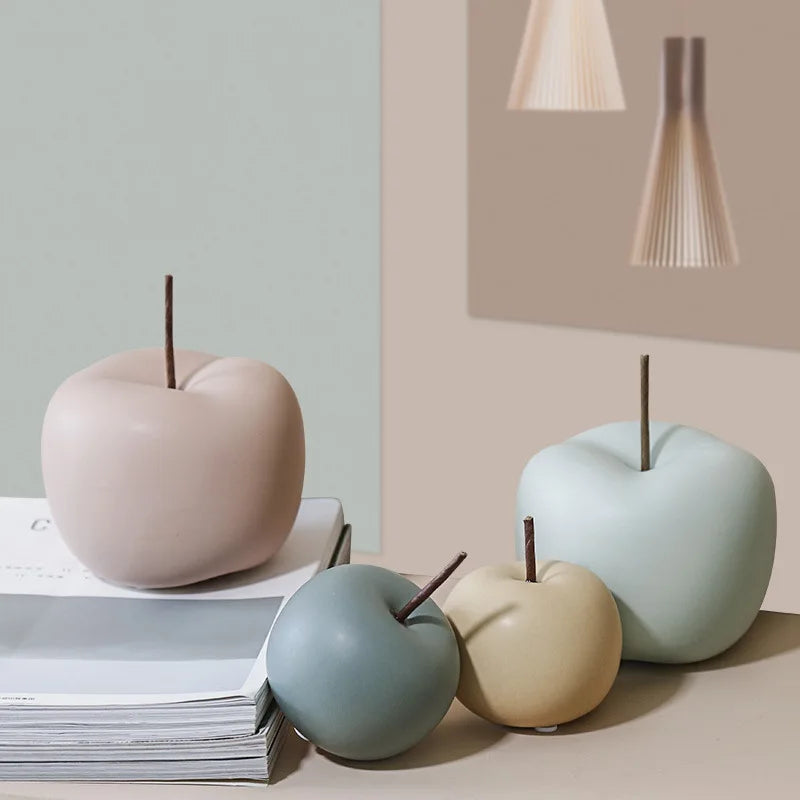 Nordic Ceramic Apple Figurines