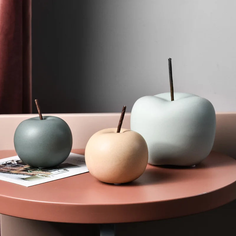 Nordic Ceramic Apple Figurines