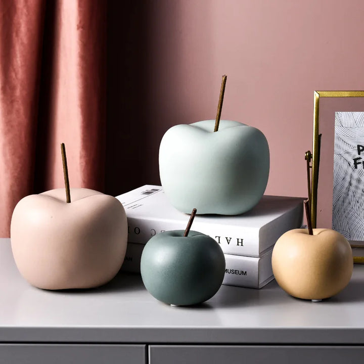 Nordic Ceramic Apple Figurines