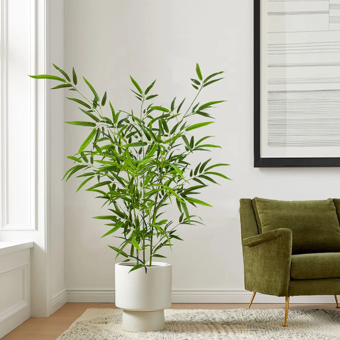 Artificial Green Bamboo Leaves